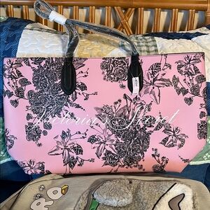 Victoria's Secret Pink and Black Floral Tote